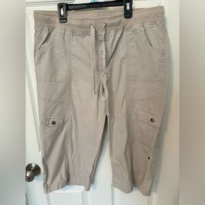 Light Tan Drawstring crop Pants